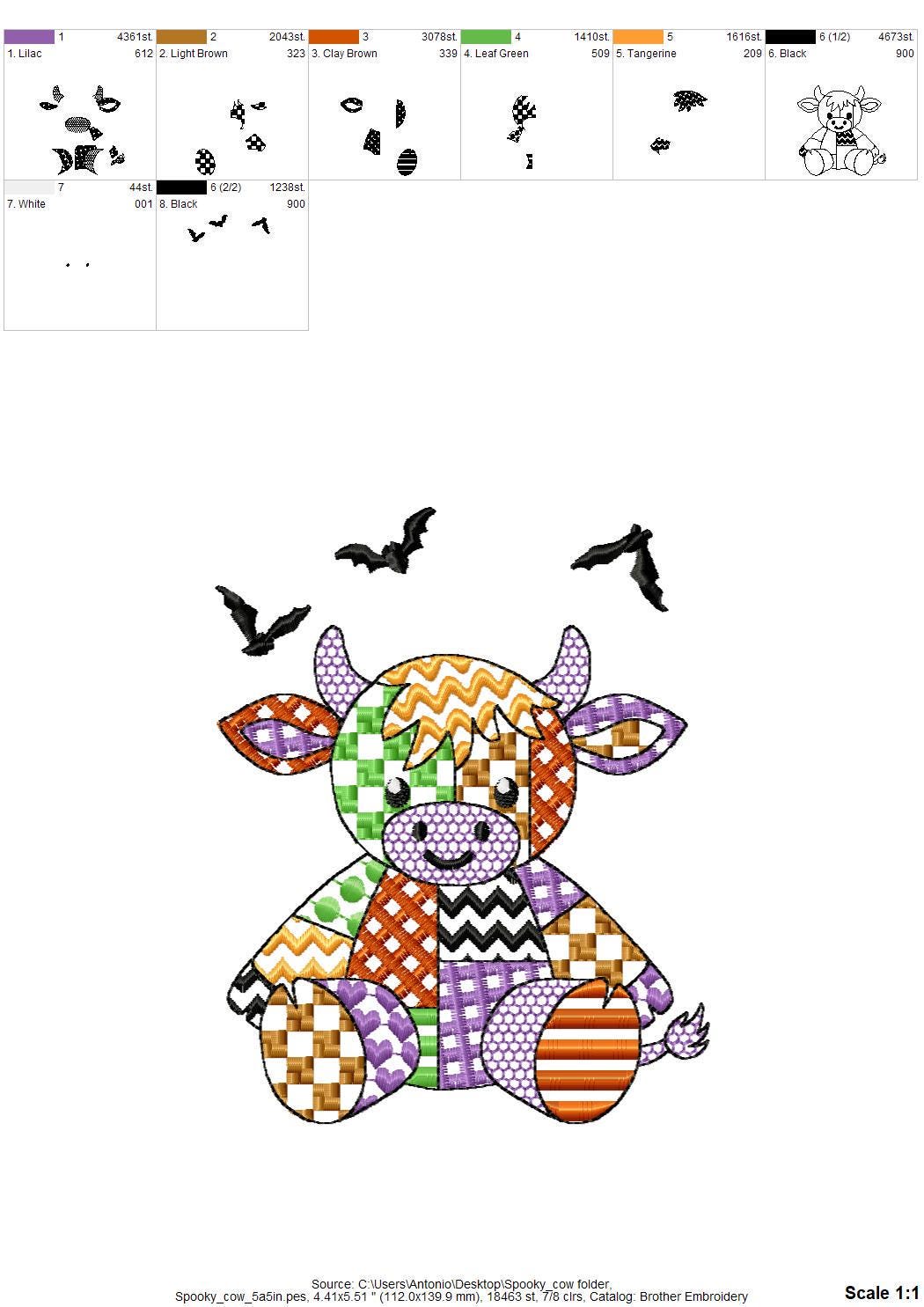 Halloween Patchwork Cow Bull Calf