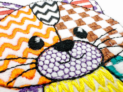 Halloween Patchwork Spooky Cat