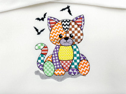 Halloween Patchwork Spooky Cat