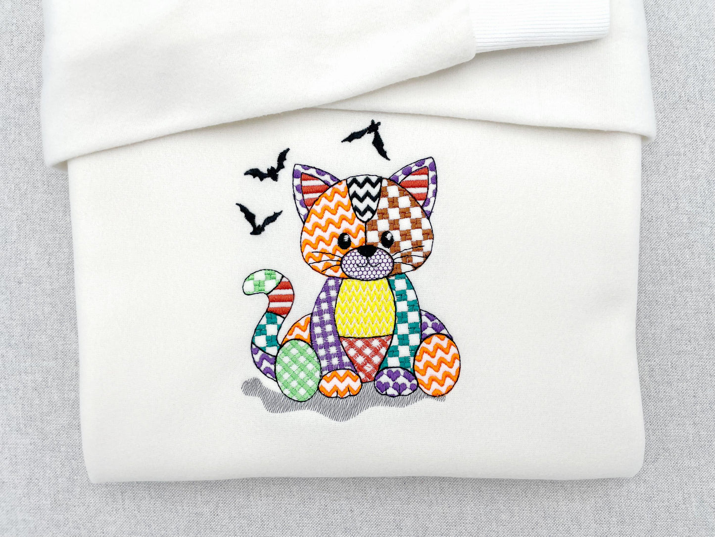 Halloween Patchwork Spooky Cat
