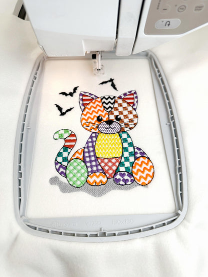 Halloween Patchwork Spooky Cat
