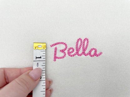 Extra Bold mini Chain FONT Paloma machine embroidery designs sizes 1 up to 3 inch chain stitch monogram kids handwritten script Alphabet