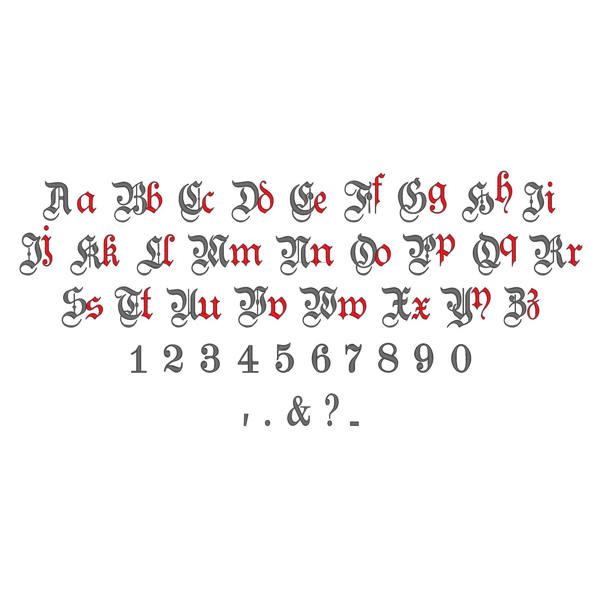 Kasper Old English Stickschrift