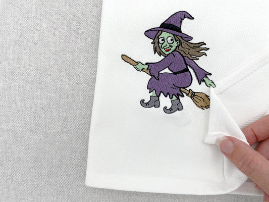 Spooky Halloween Witch Stealing Towel Thief