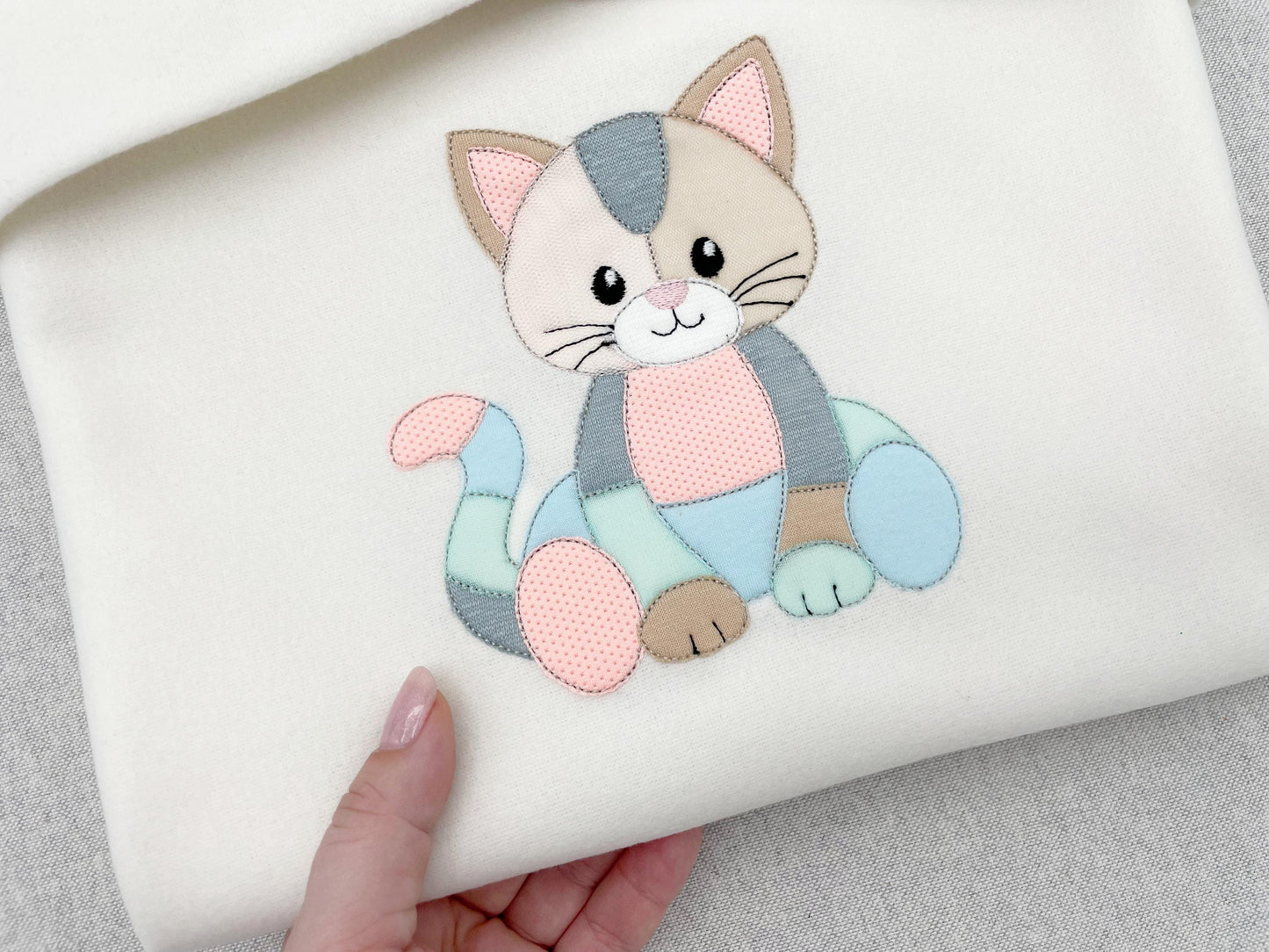 Kitty Cat Toy Raggedy Applique