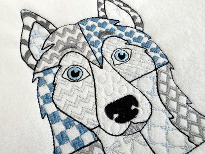 Patchwork Husky Puppy Dog
