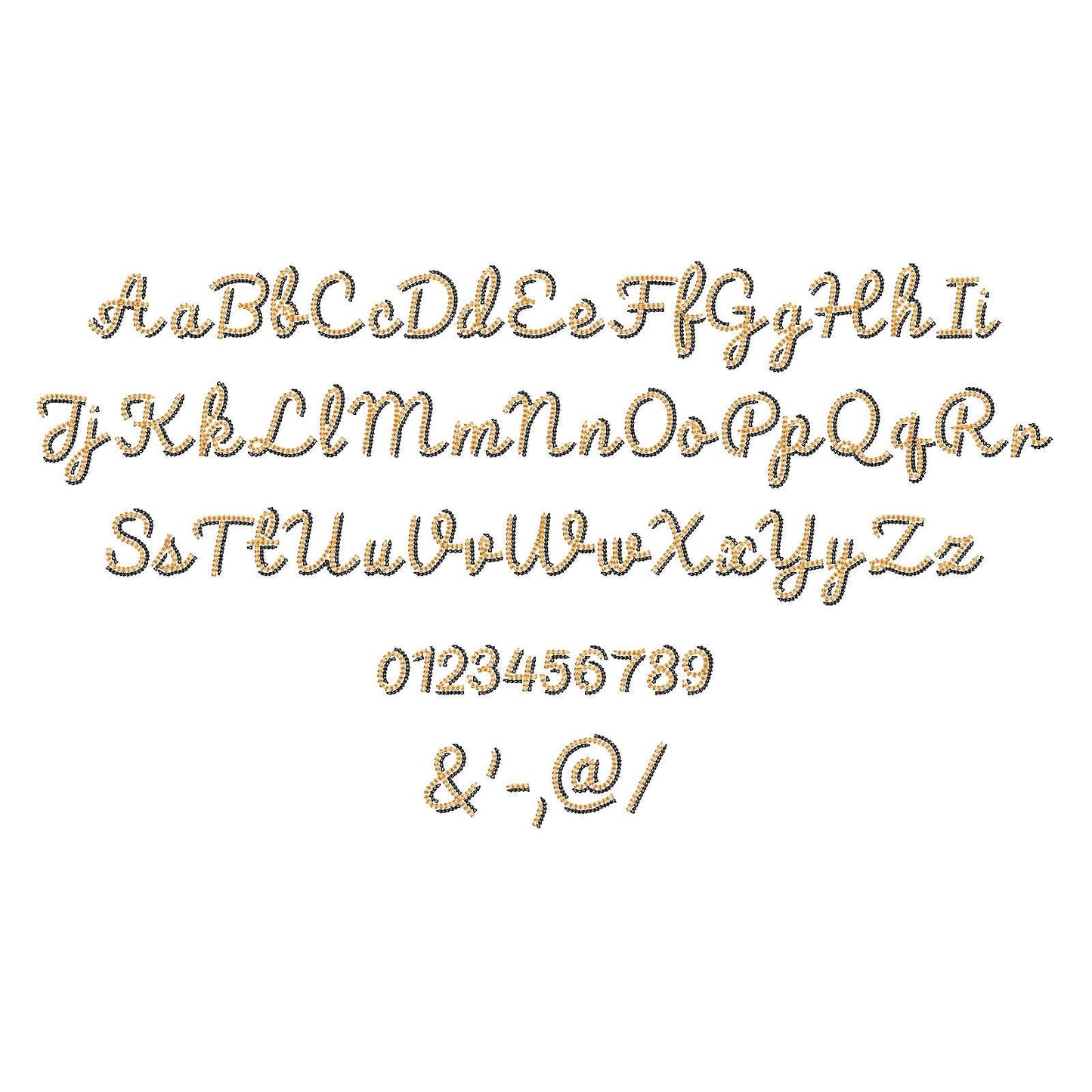 Double Chain Stitch Font Paisley
