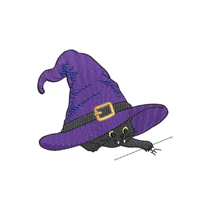Halloween Kitty Cat with Witch Hat