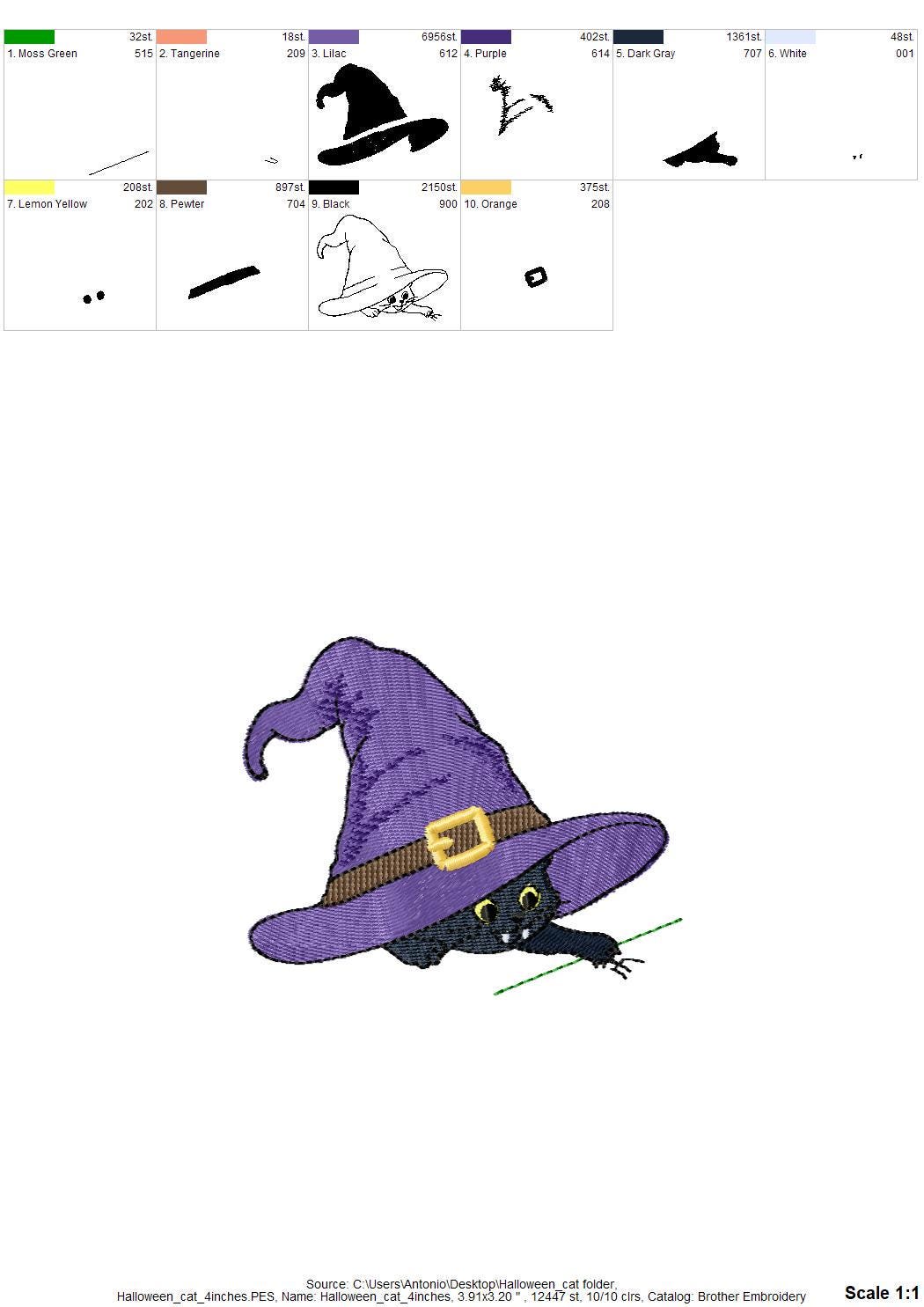 Halloween Kitty Cat with Witch Hat