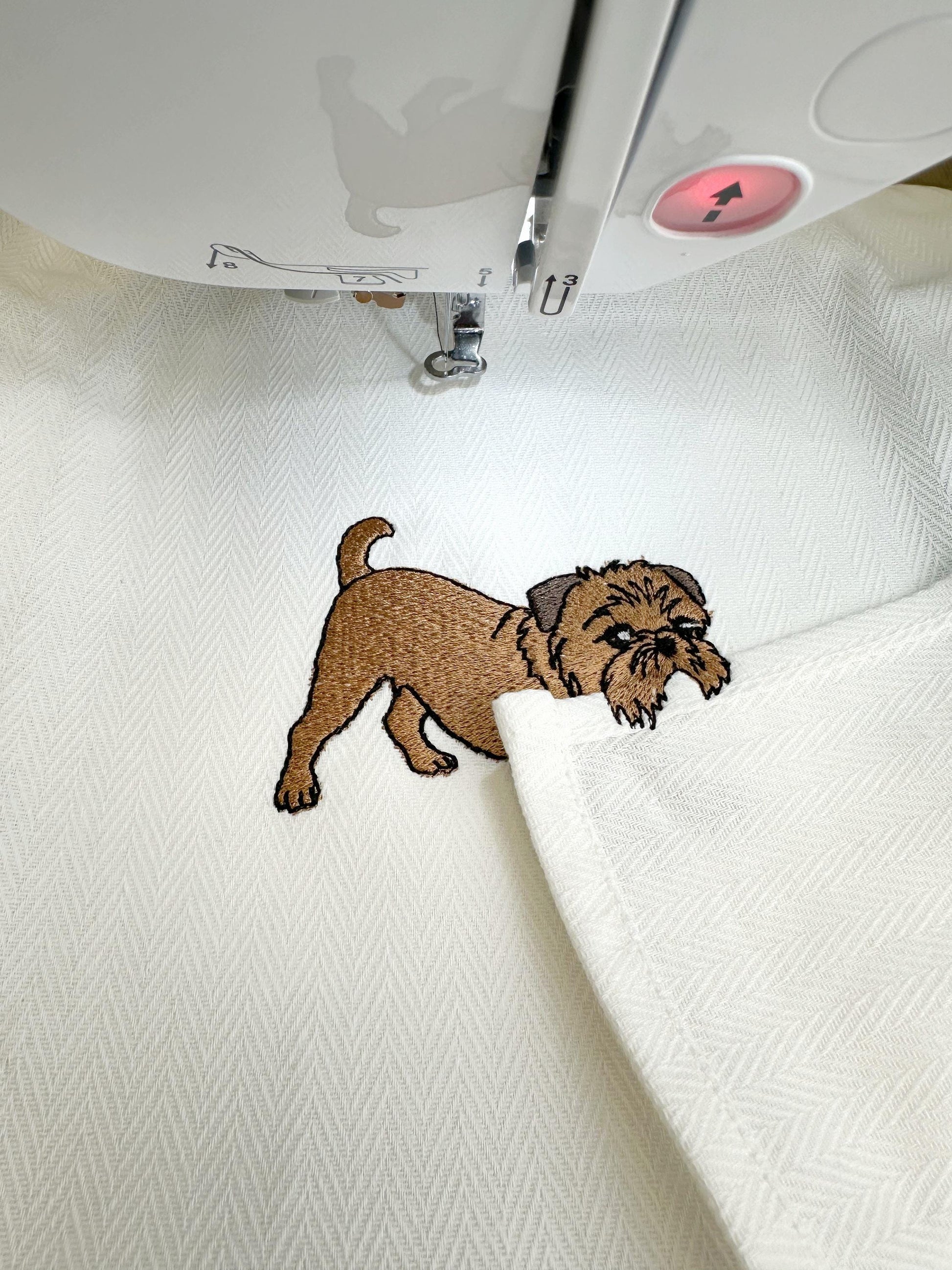 Lovely playing Brussels Griffon Puppy Dog kitchen dish towel pet animal machine embroidery designs ITH