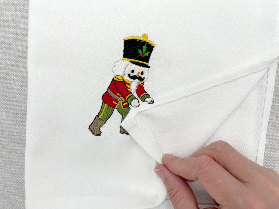 Naughty Nutcracker stealing kitchen dish towel thief kids machine embroidery designs ITH Christmas gift idea