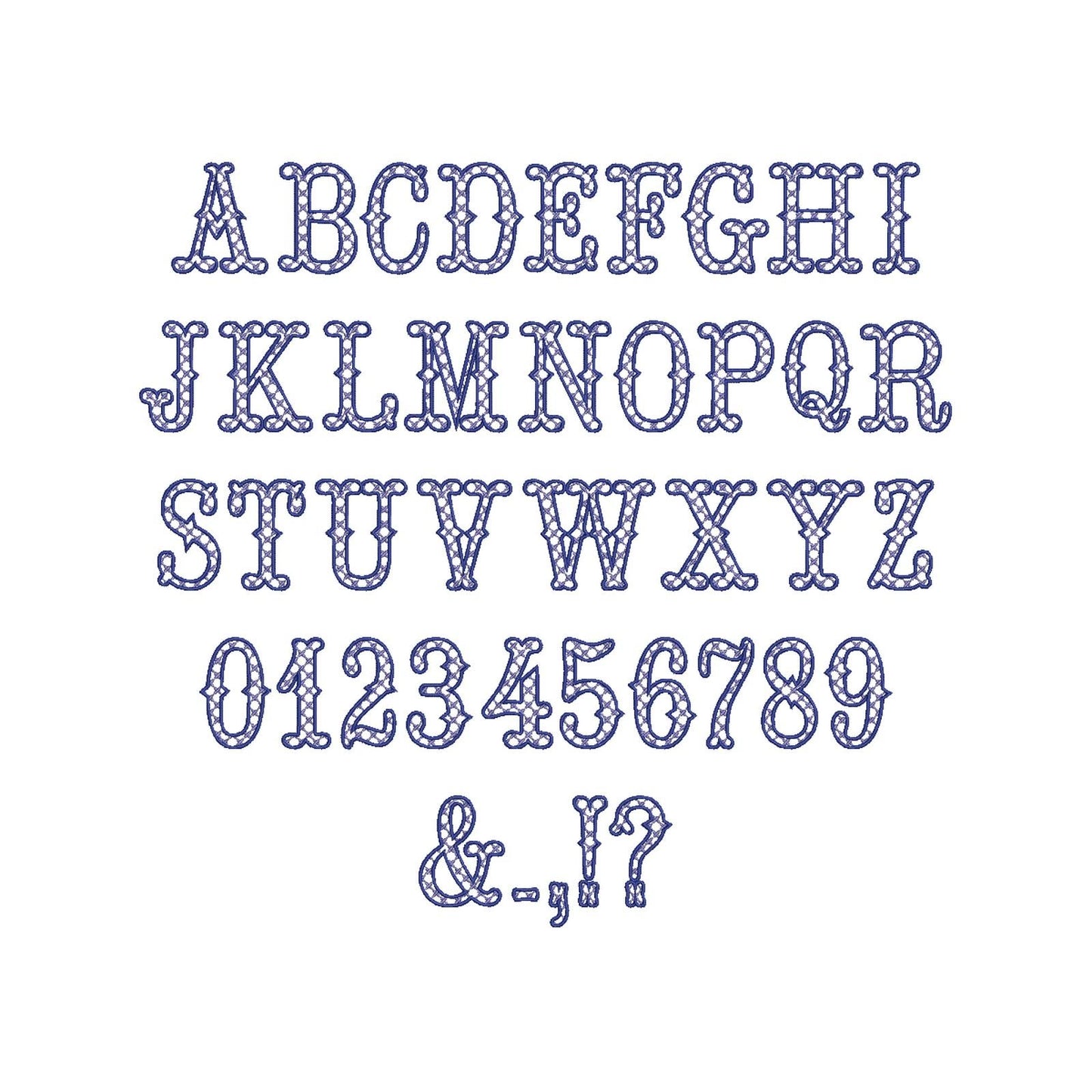 Patterned Fishtail Font