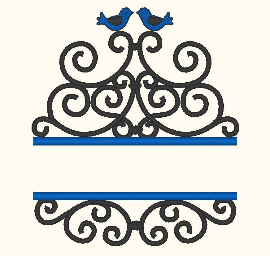 Family banner ornament with birds and mini font – Instant Download | Artapli