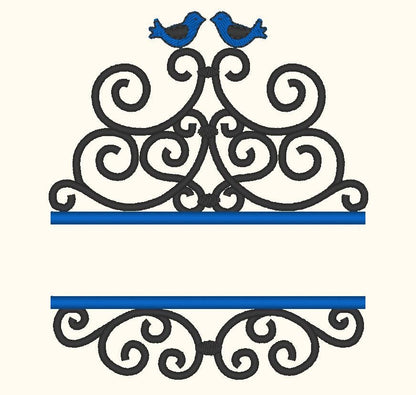 Family banner ornament with birds and mini font – Instant Download | Artapli