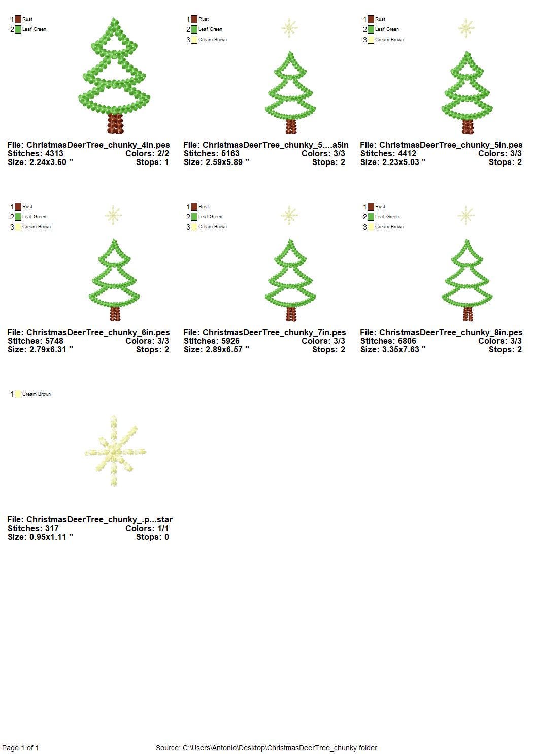 Cerf et sapin de Noël à effet fil épais