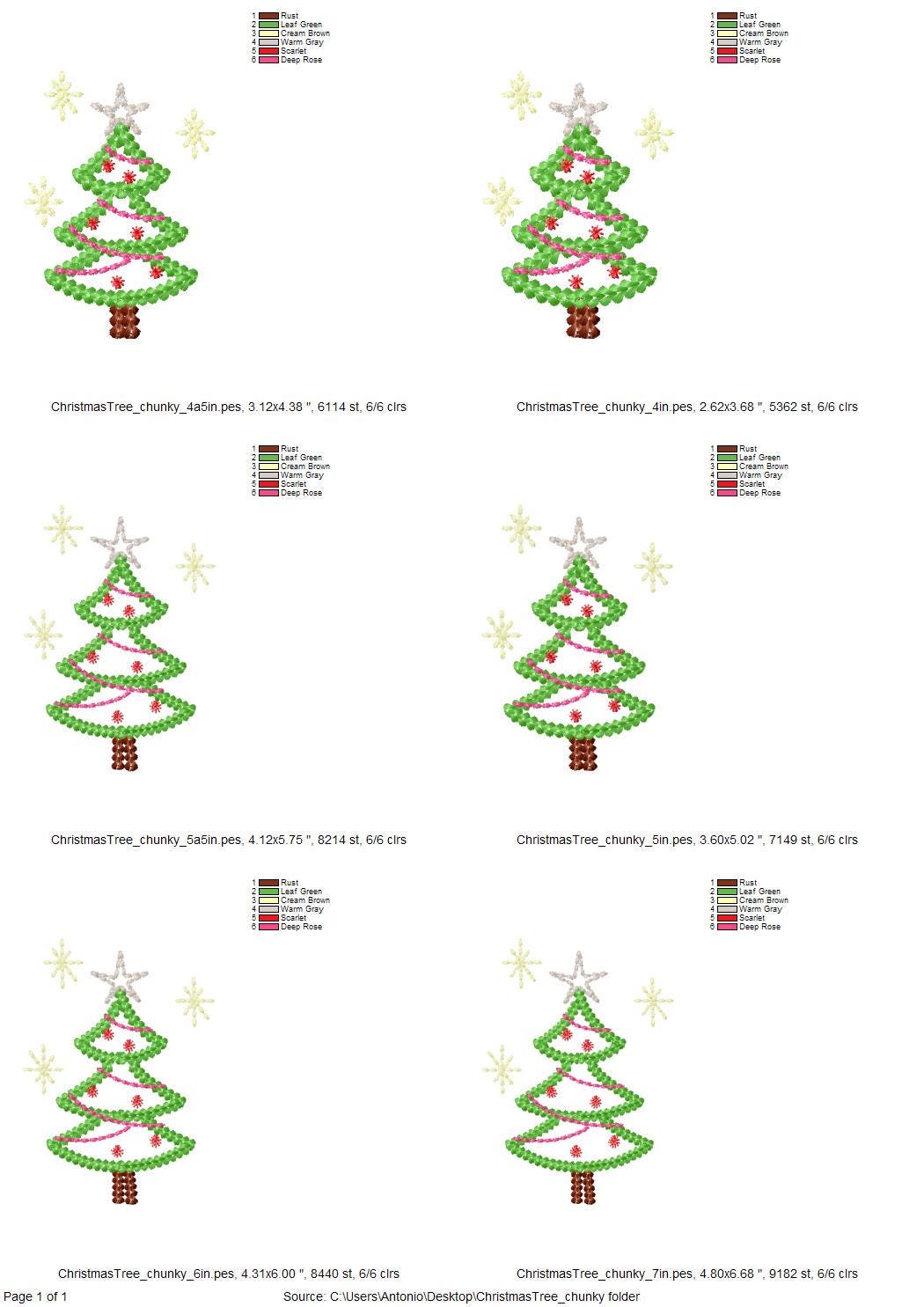 Sparkling Star Christmas Tree Chunky Thread Effect