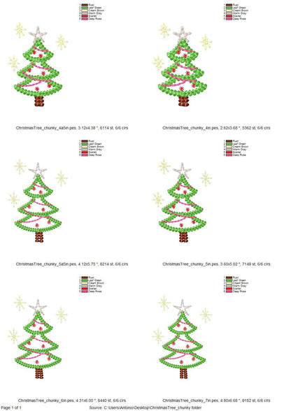 Sparkling Star Christmas Tree Chunky Thread Effect