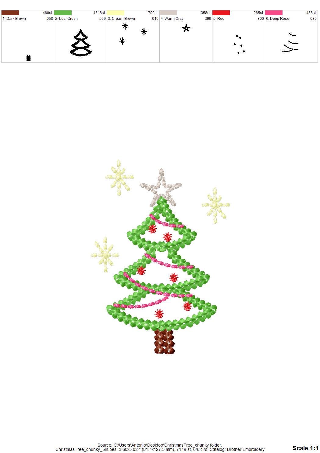 Sparkling Star Christmas Tree Chunky Thread Effect