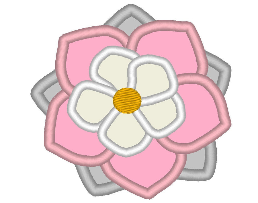 Magnolia Multicolor Flower Machine Embroidery 2" 3" 4" 4.5" 5" 7" | PES DST JEF | Artapli