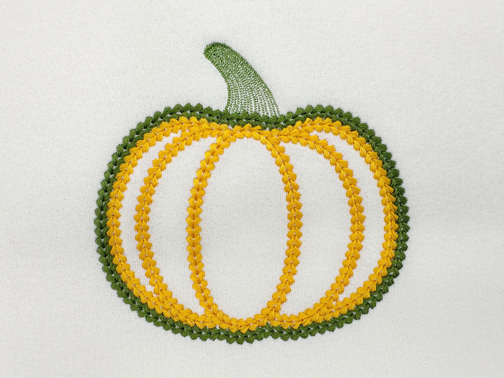 Thanksgiving Pumpkin Chunky Effect – machine embroidery design by Artapli