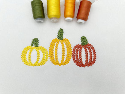 Thanksgiving Pumpkin SET chunky thread effect outline machine embroidery designs Fall farm harvest