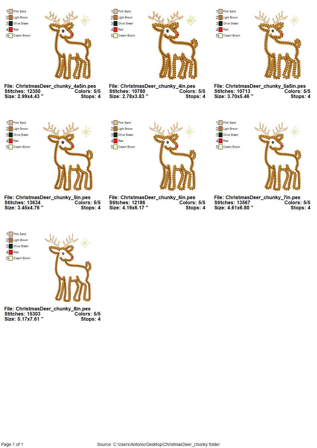 Cerf et sapin de Noël à effet fil épais