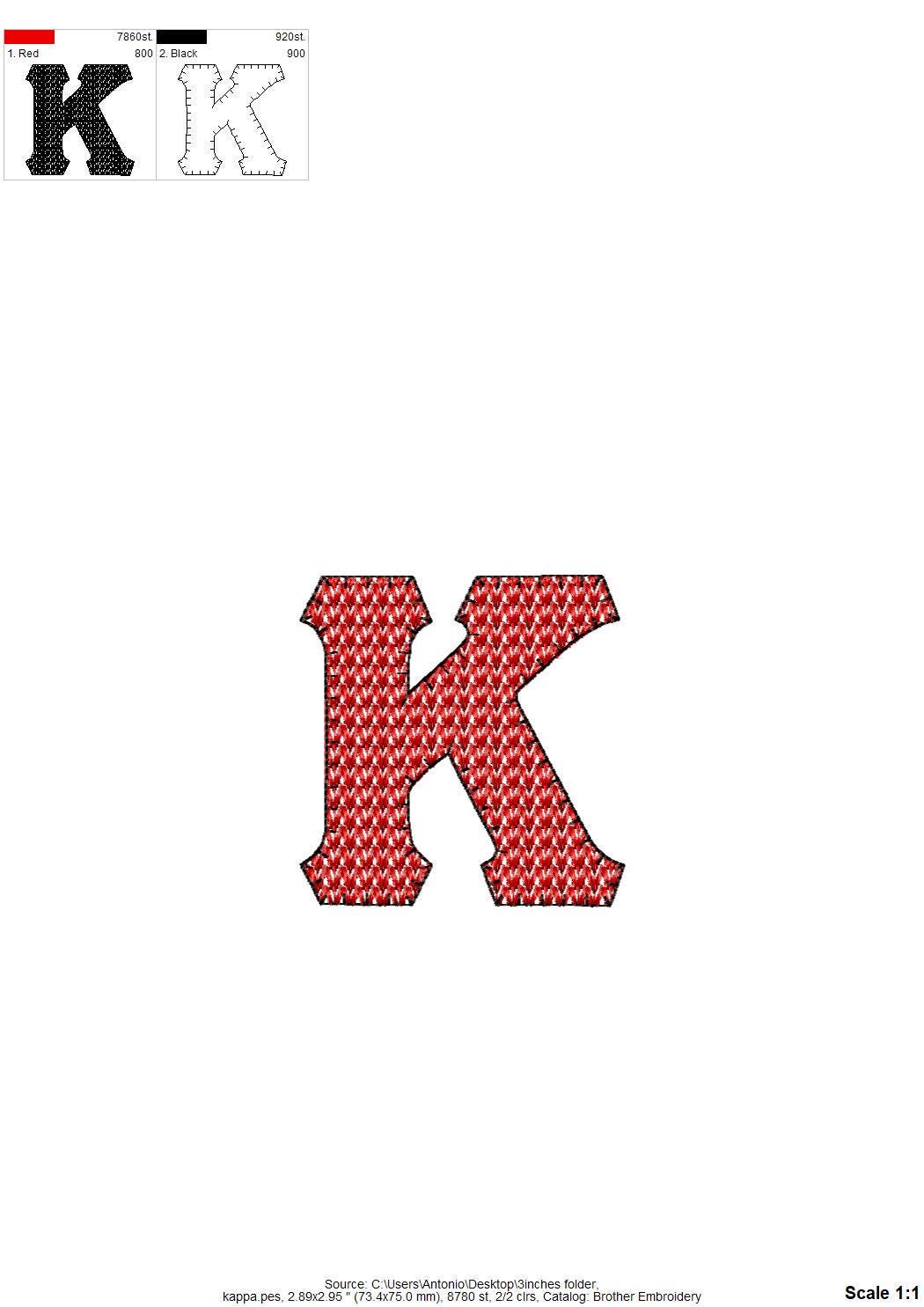Knit Stitch Greek Font