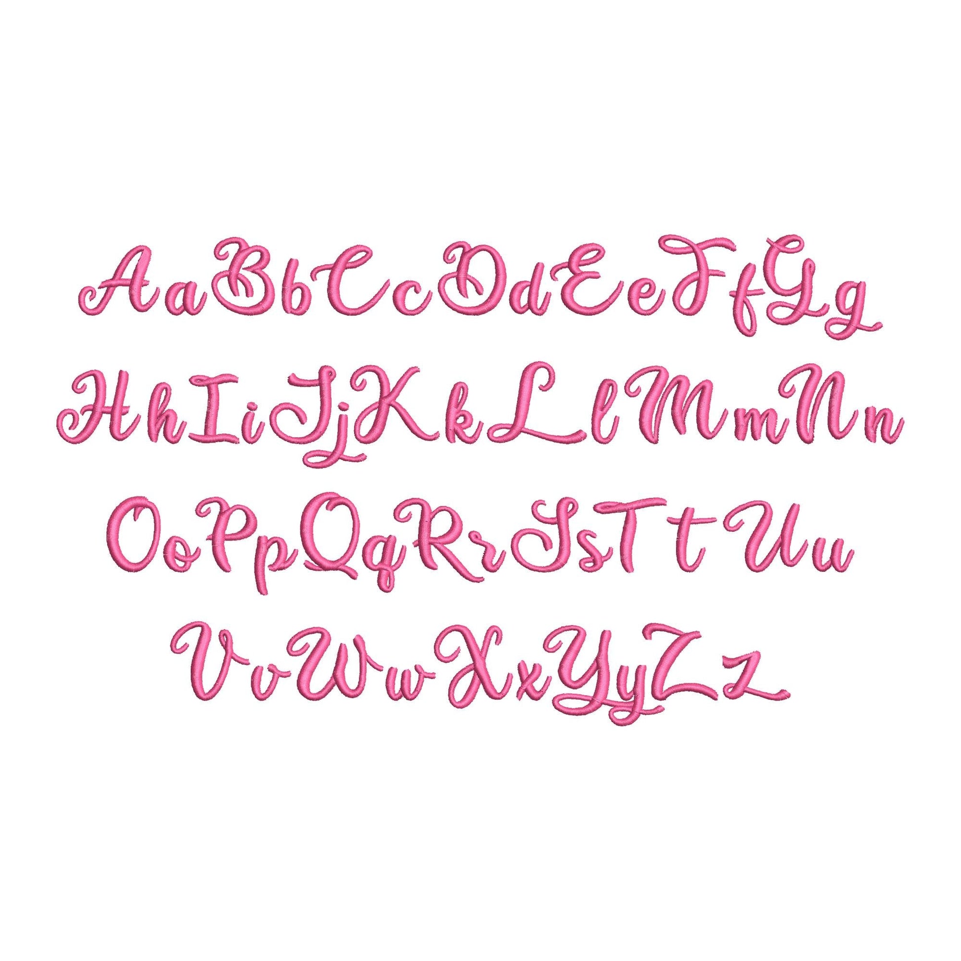 Swirl satin stitch Mini Font handwritten script Alphabet machine embroidery designs kids baby BX