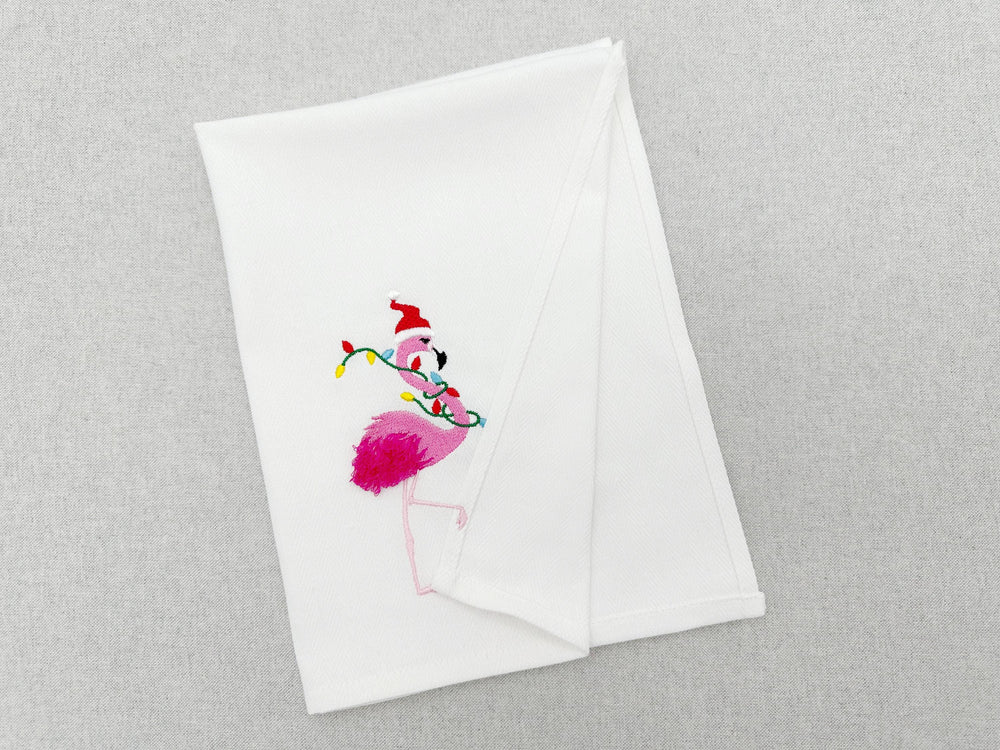 Playing Flamingo Christmas Thief – machine embroidery design by Artapli, photo 2