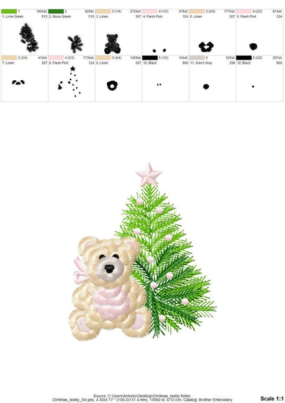 Fringed Christmas Teddy