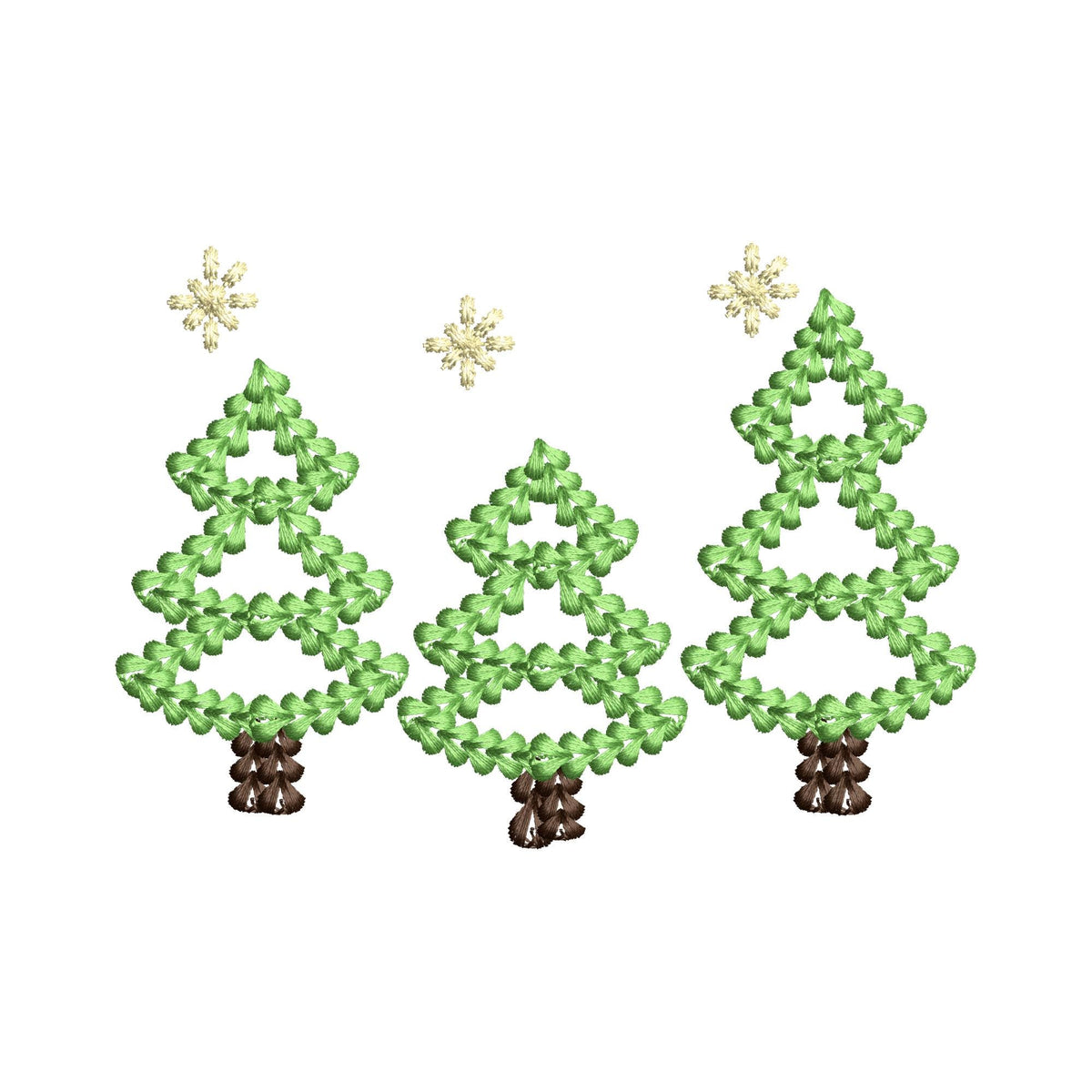 Árboles de Navidad del bosque con efecto de hilo grueso