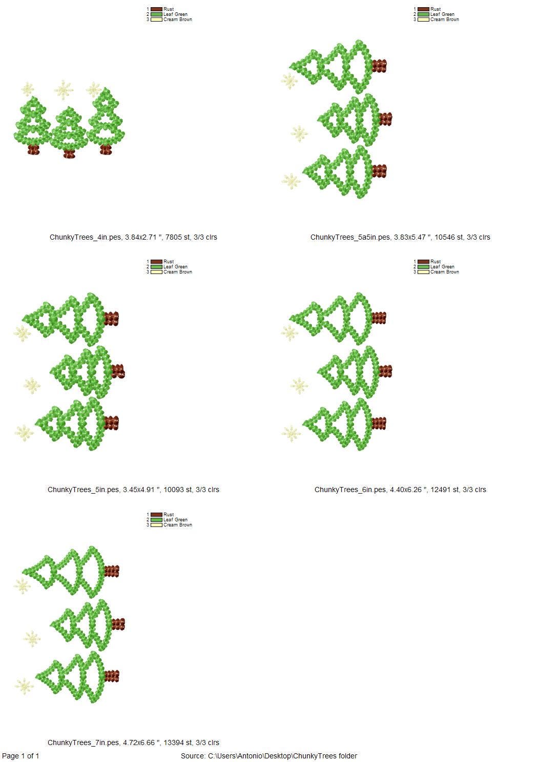 Árboles de Navidad del bosque con efecto de hilo grueso