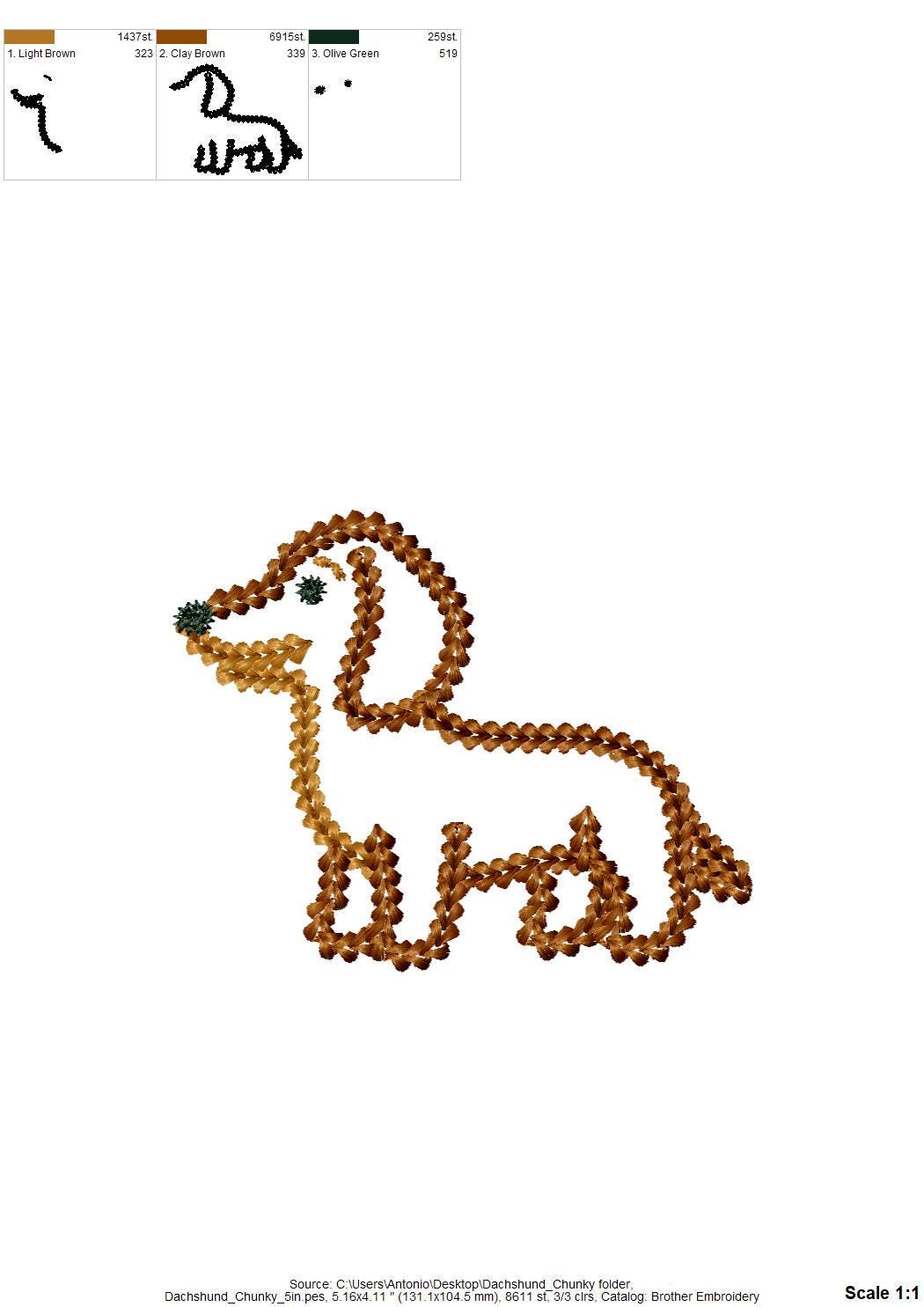 Dachshund Chunky Thread Effect