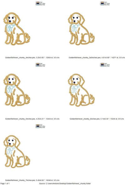 Golden Retriever Chunky Thread Effect
