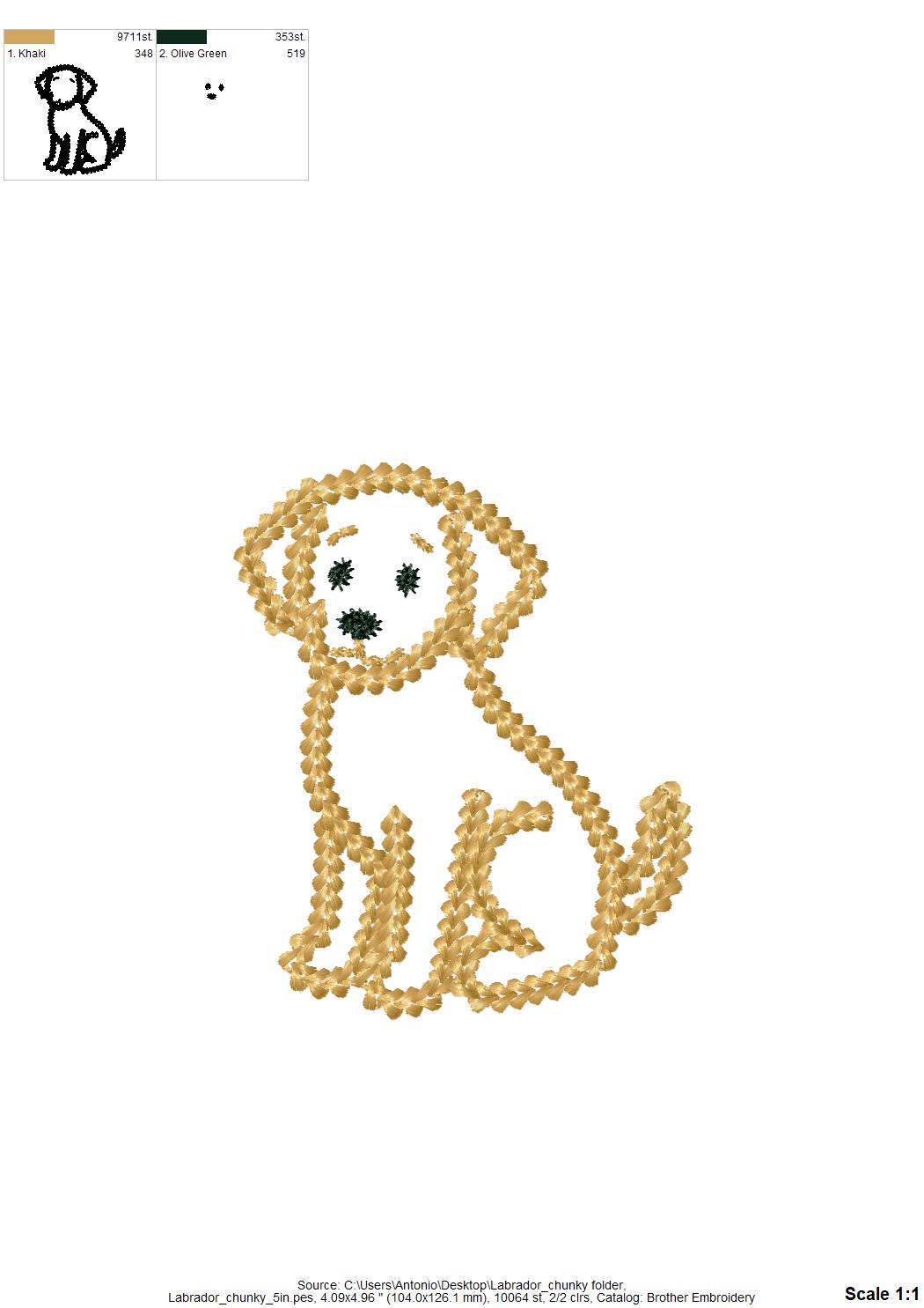Labrador Chunky Thread Effect