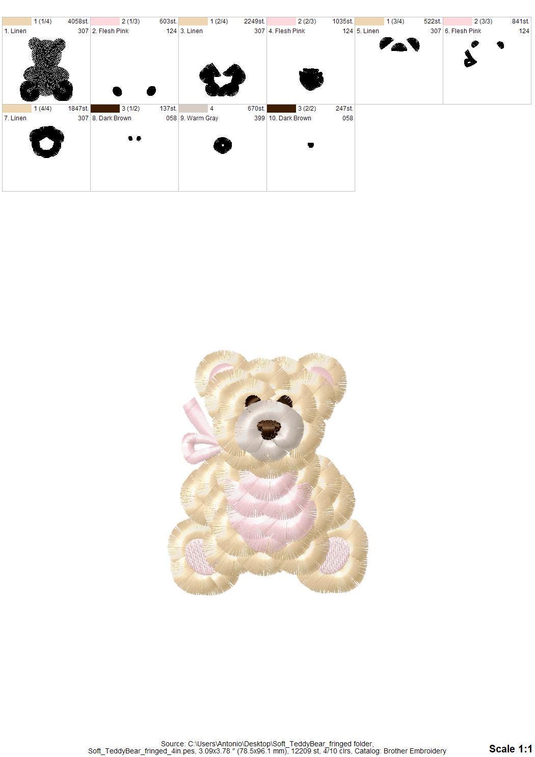 Cute Fringed Teddy Bear