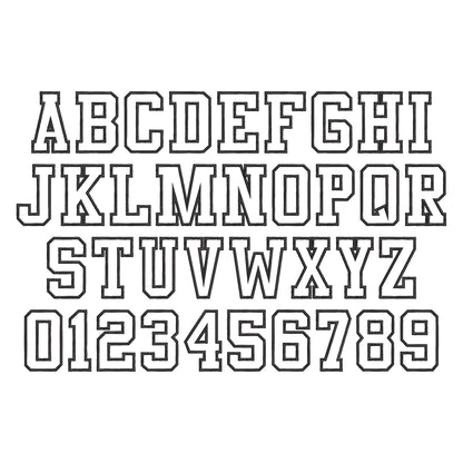 High School Varsity Collegiate block FONT Applique machine embroidery designs big sizes Sport Alphabet Monogram BX