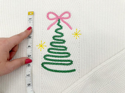 Bow Christmas Tree Chunky Thread Effect