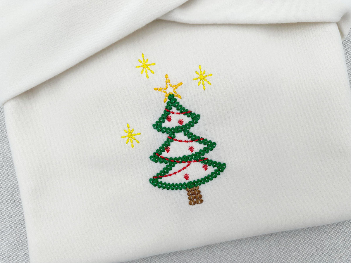 Sparkling Star Christmas Tree Chunky Thread Effect