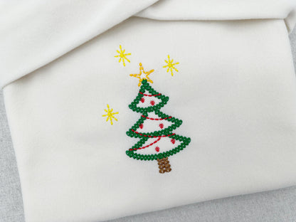 Sparkling Star Christmas Tree Chunky Thread Effect