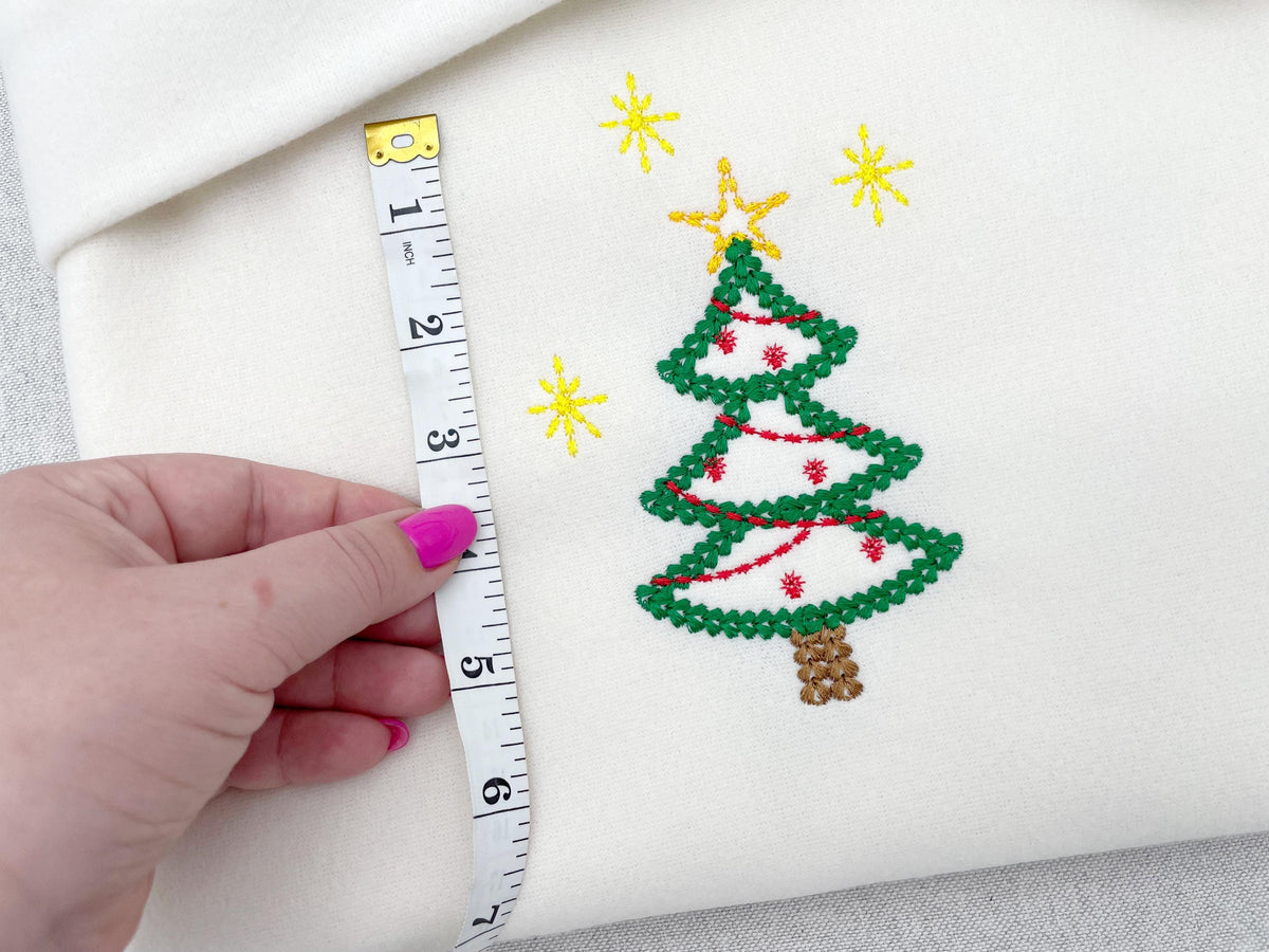 Sparkling Star Christmas Tree Chunky Thread Effect