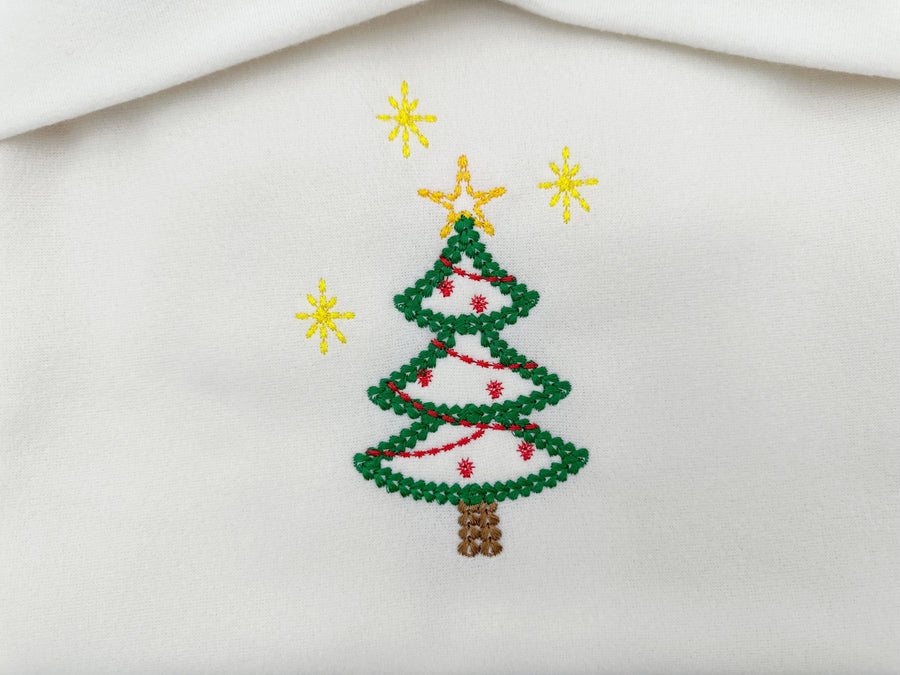 Sparkling Star Christmas Tree chunky thread effect outline machine embroidery designs sweet home winter holidays design