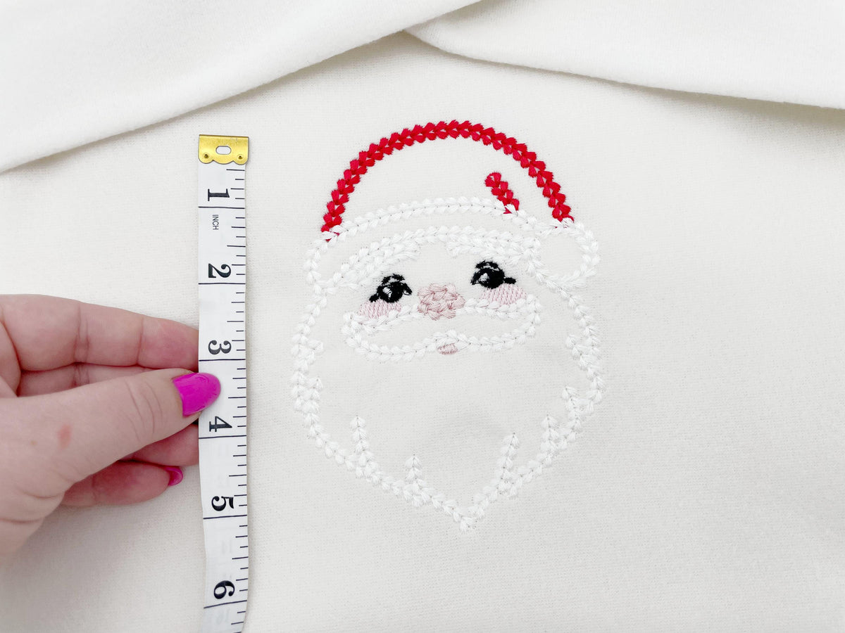 Awesome Santa chunky thread effect outline Christmas holidays machine embroidery designs sweet home Santa design
