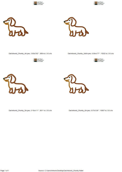 Dachshund Chunky Thread Effect