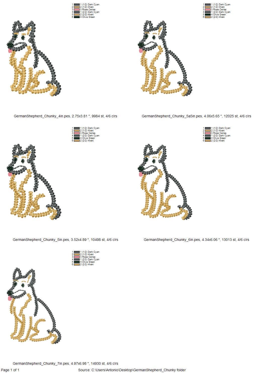 Deutscher Schäferhund in der Optik von dickem Garn
