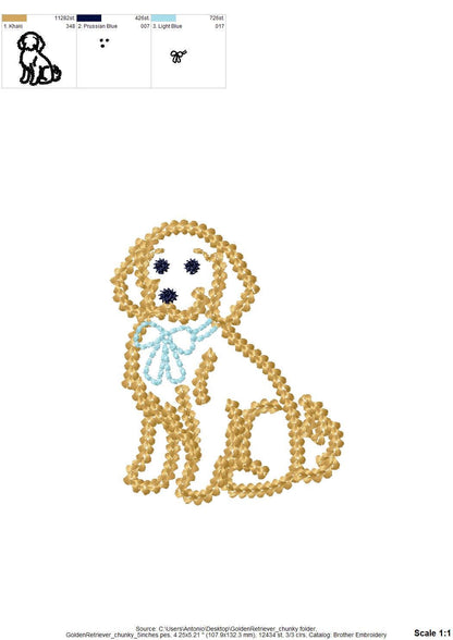 Golden Retriever Chunky Thread Effect