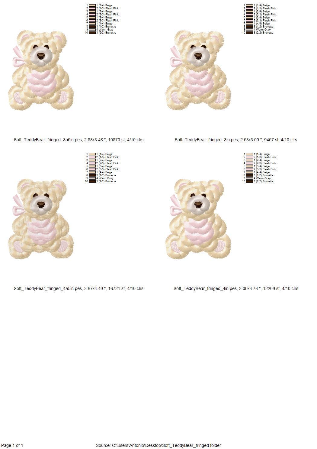 Cute Fringed Teddy Bear