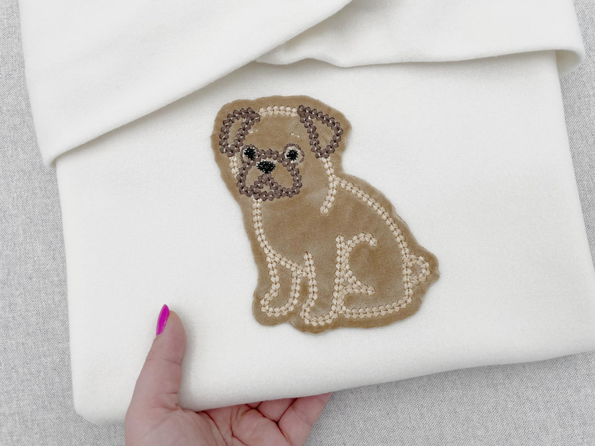 Cute Pug Chunky Thread Effect