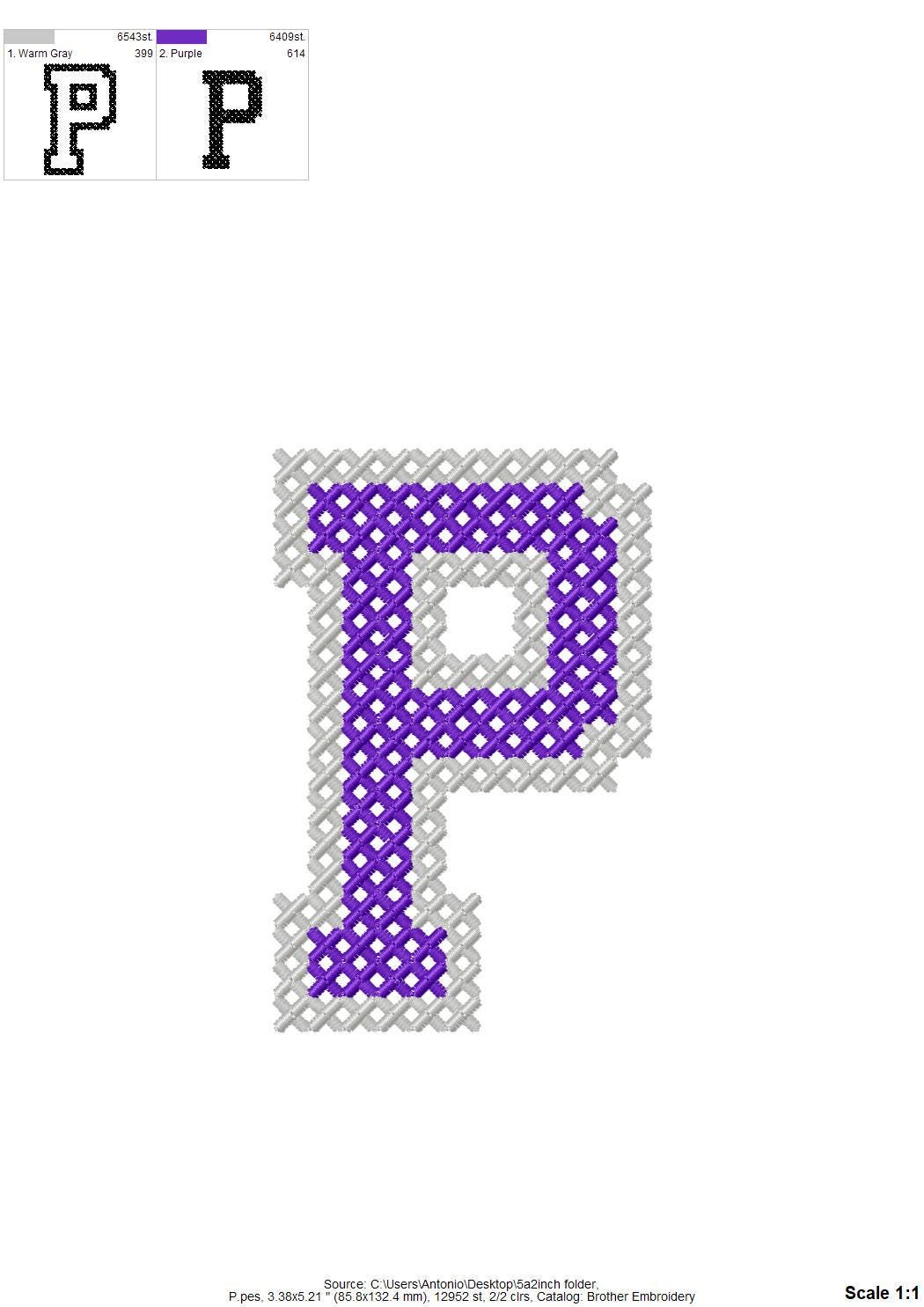Varsity Chunky Cross Stitch Font