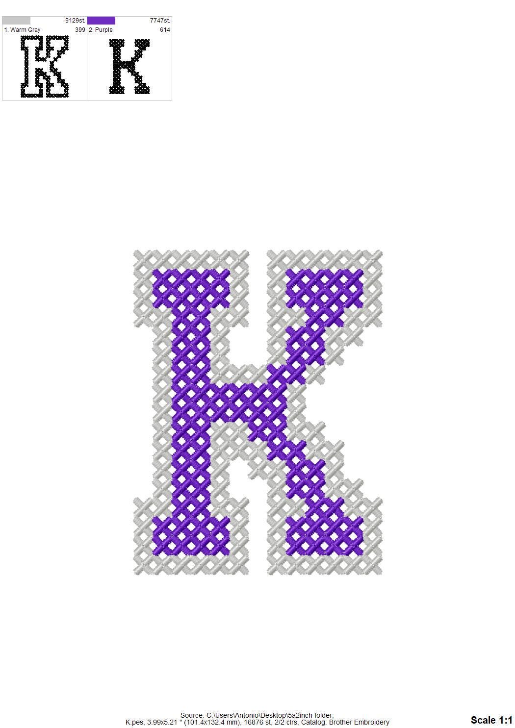 Varsity Chunky Cross Stitch Font